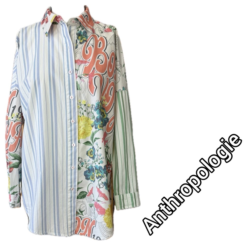 Anthropologie Poplin Long-Sleeve Button-Down Shirt - Picture 2 of 16